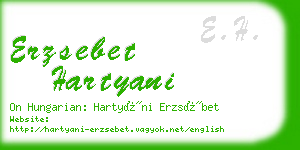 erzsebet hartyani business card